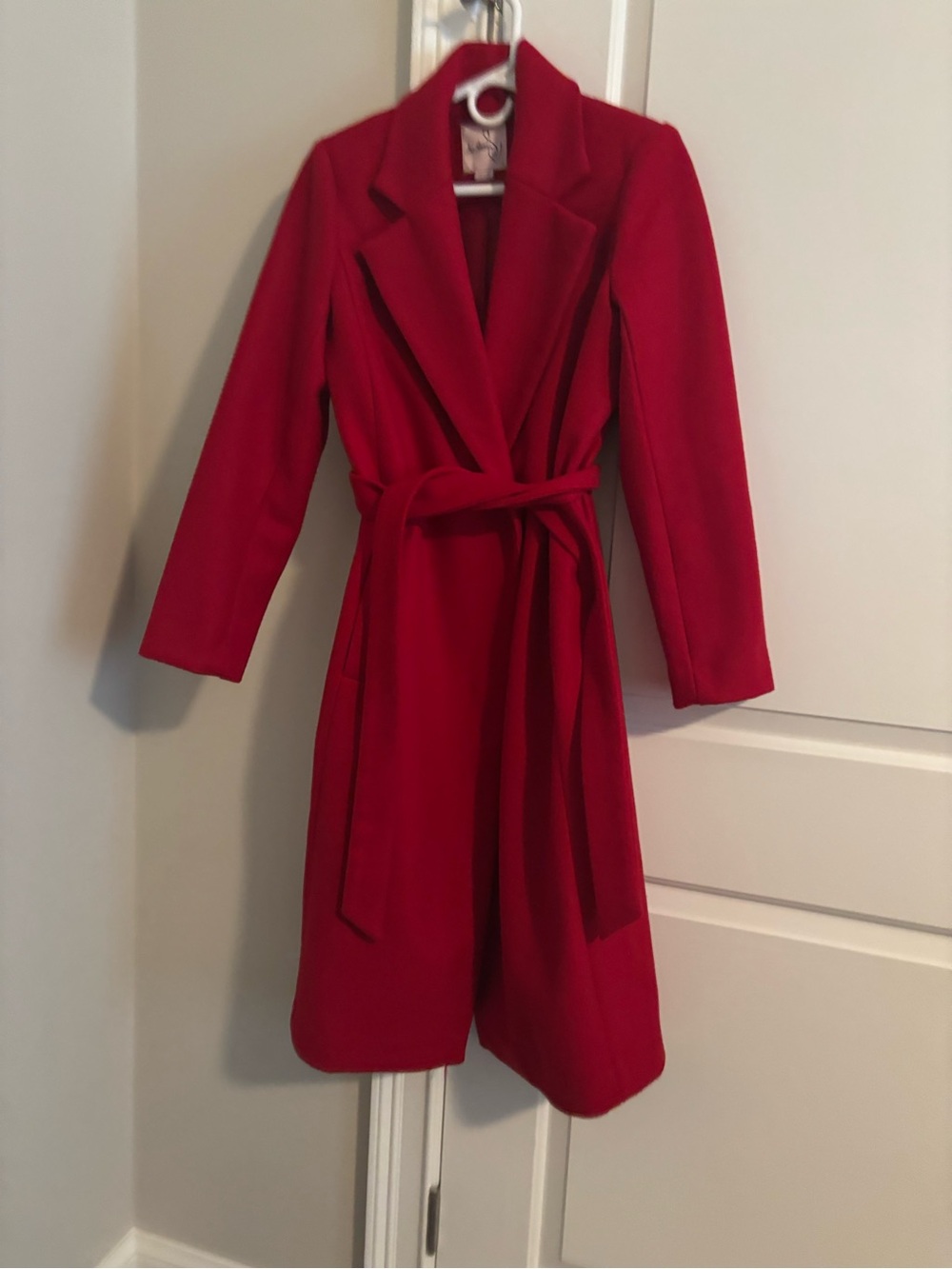 Sam Edelman Red Wrap Belted Women's Coat